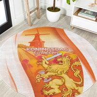 Netherlands Koninginnedag Round Carpet Nederland Windmill Lion Heritage