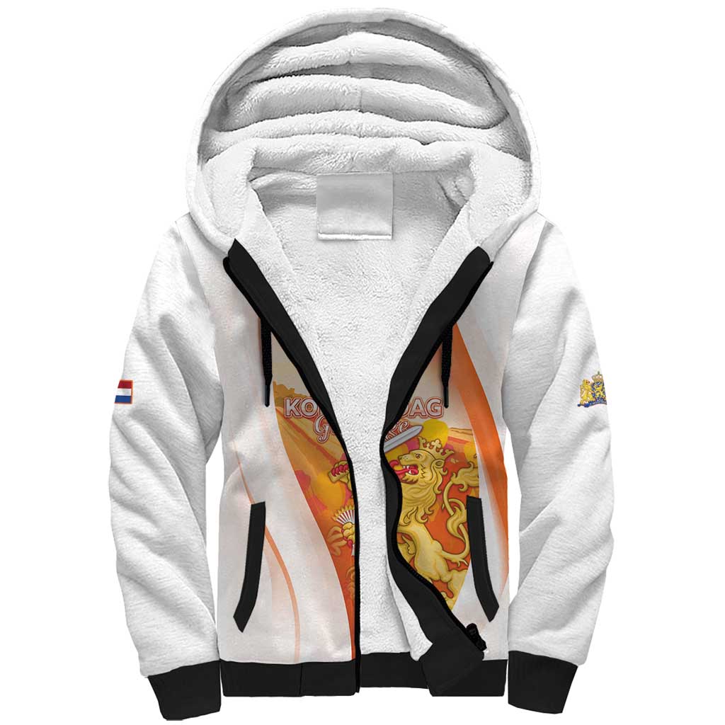 Netherlands Koninginnedag Sherpa Hoodie Nederland Windmill Lion Heritage