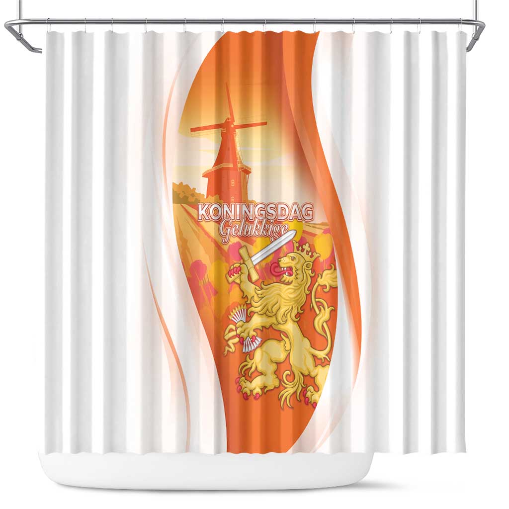 Netherlands Koninginnedag Shower Curtain Nederland Windmill Lion Heritage
