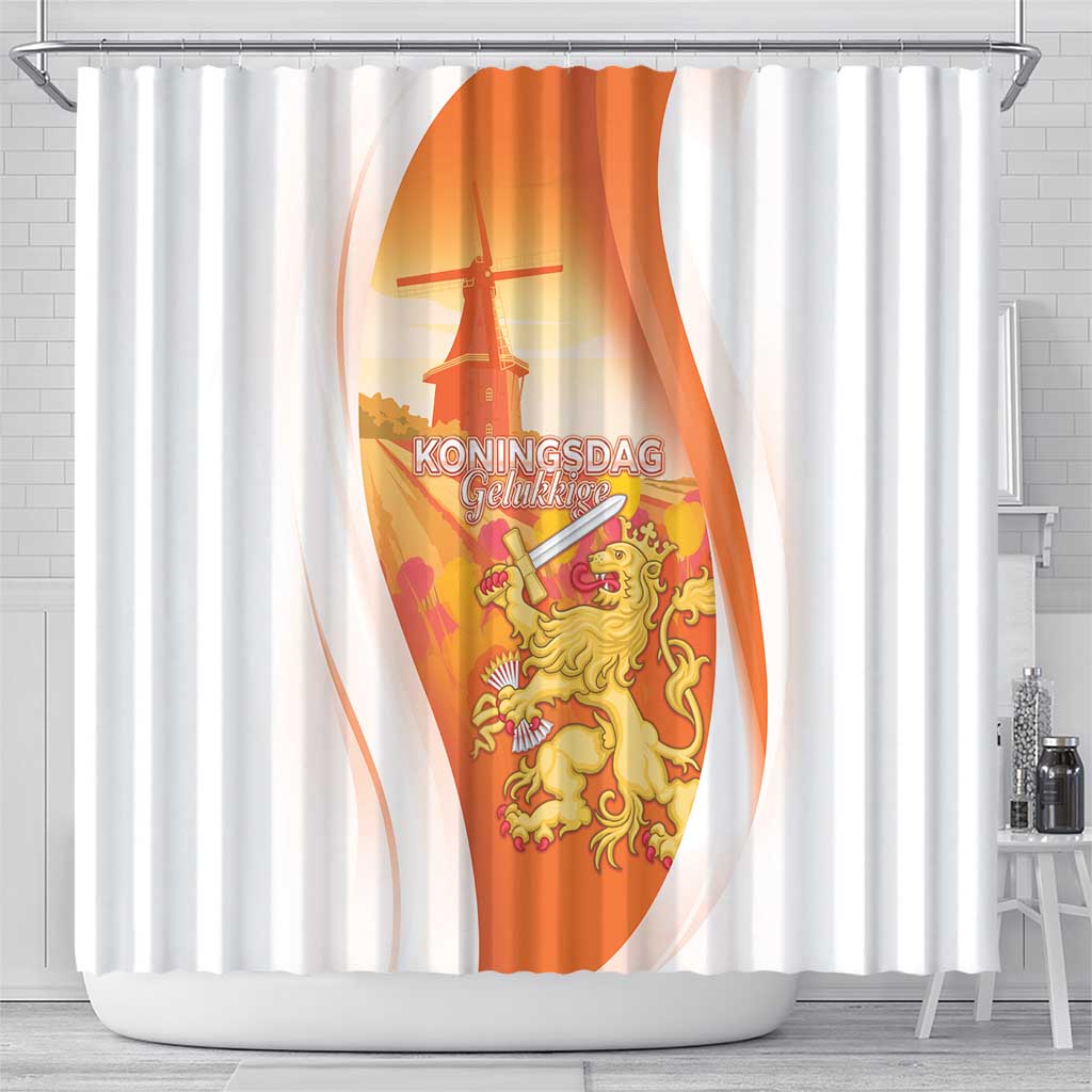 Netherlands Koninginnedag Shower Curtain Nederland Windmill Lion Heritage