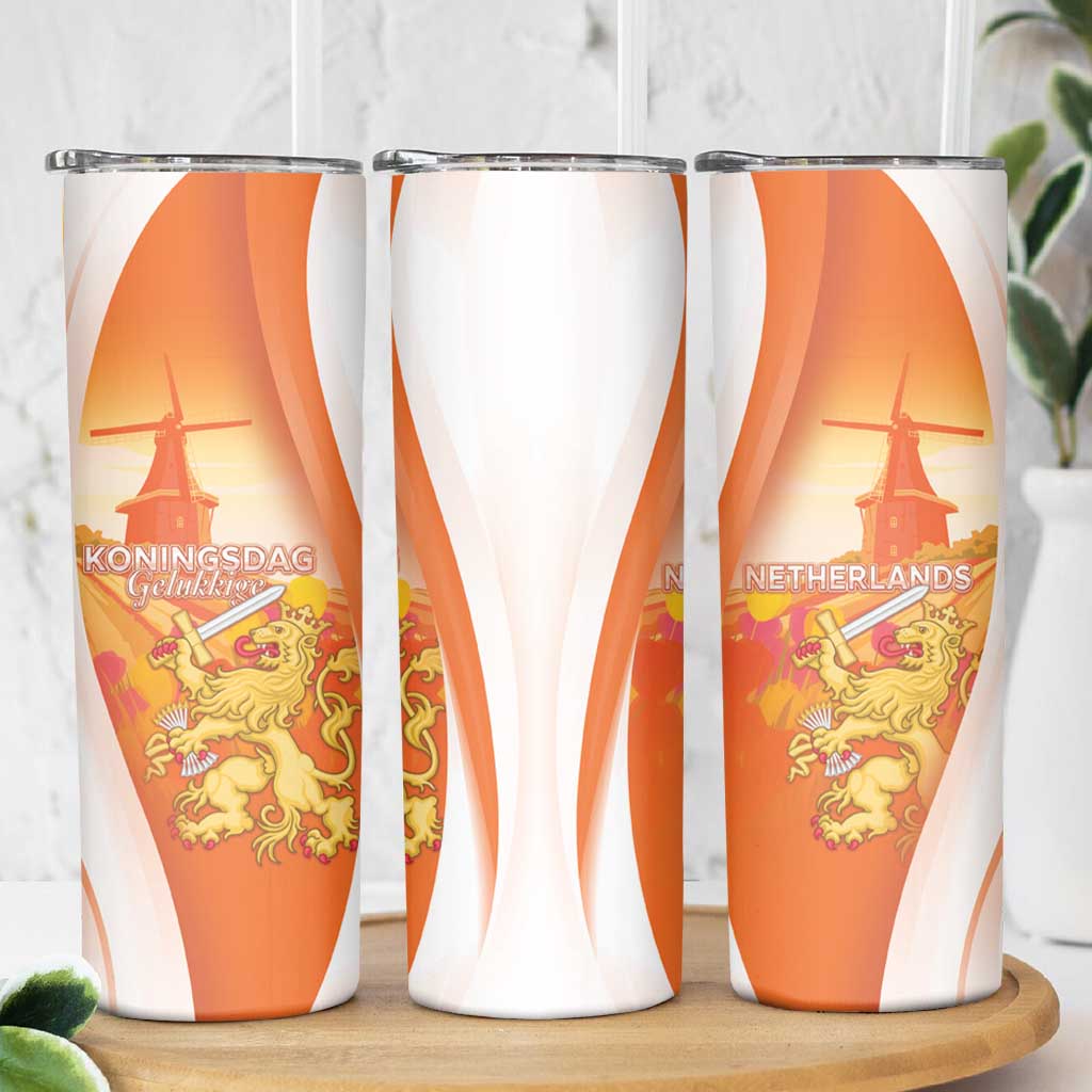 Netherlands Koninginnedag Skinny Tumbler Nederland Windmill Lion Heritage