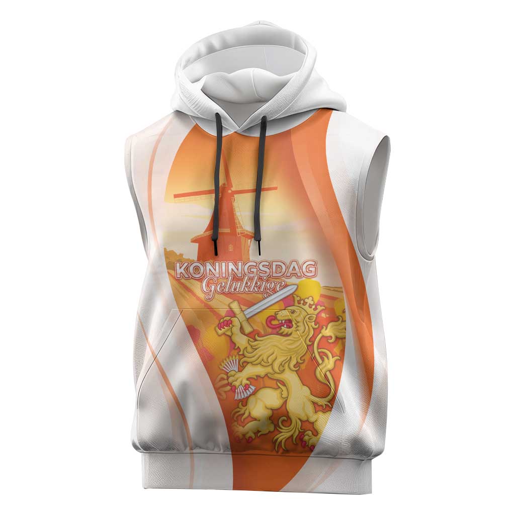 Netherlands Koninginnedag Sleeveless Hoodie Nederland Windmill Lion Heritage