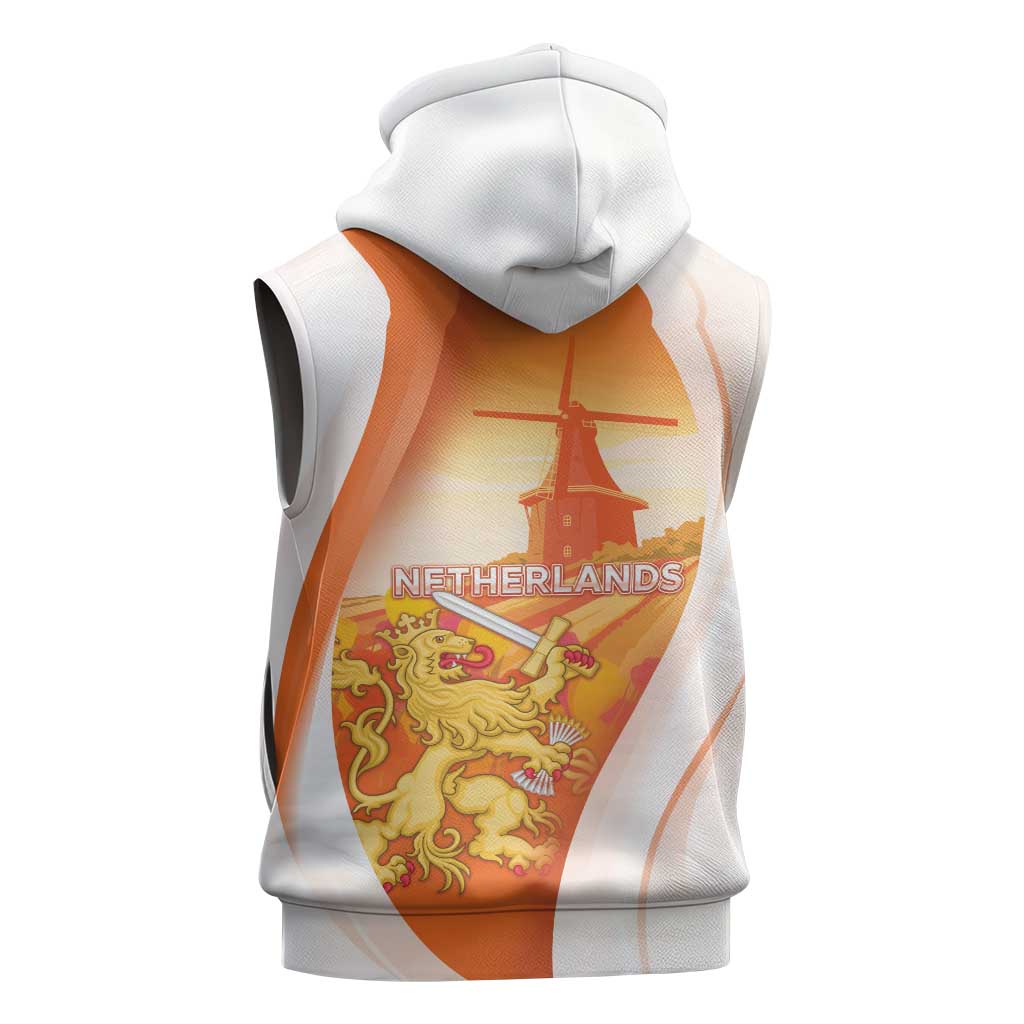 Netherlands Koninginnedag Sleeveless Hoodie Nederland Windmill Lion Heritage