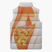 Netherlands Koninginnedag Sleeveless Puffer Jacket Nederland Windmill Lion Heritage