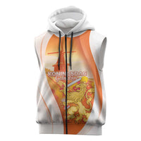Netherlands Koninginnedag Sleeveless Zip Hoodie Nederland Windmill Lion Heritage