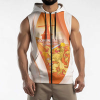 Netherlands Koninginnedag Sleeveless Zip Hoodie Nederland Windmill Lion Heritage