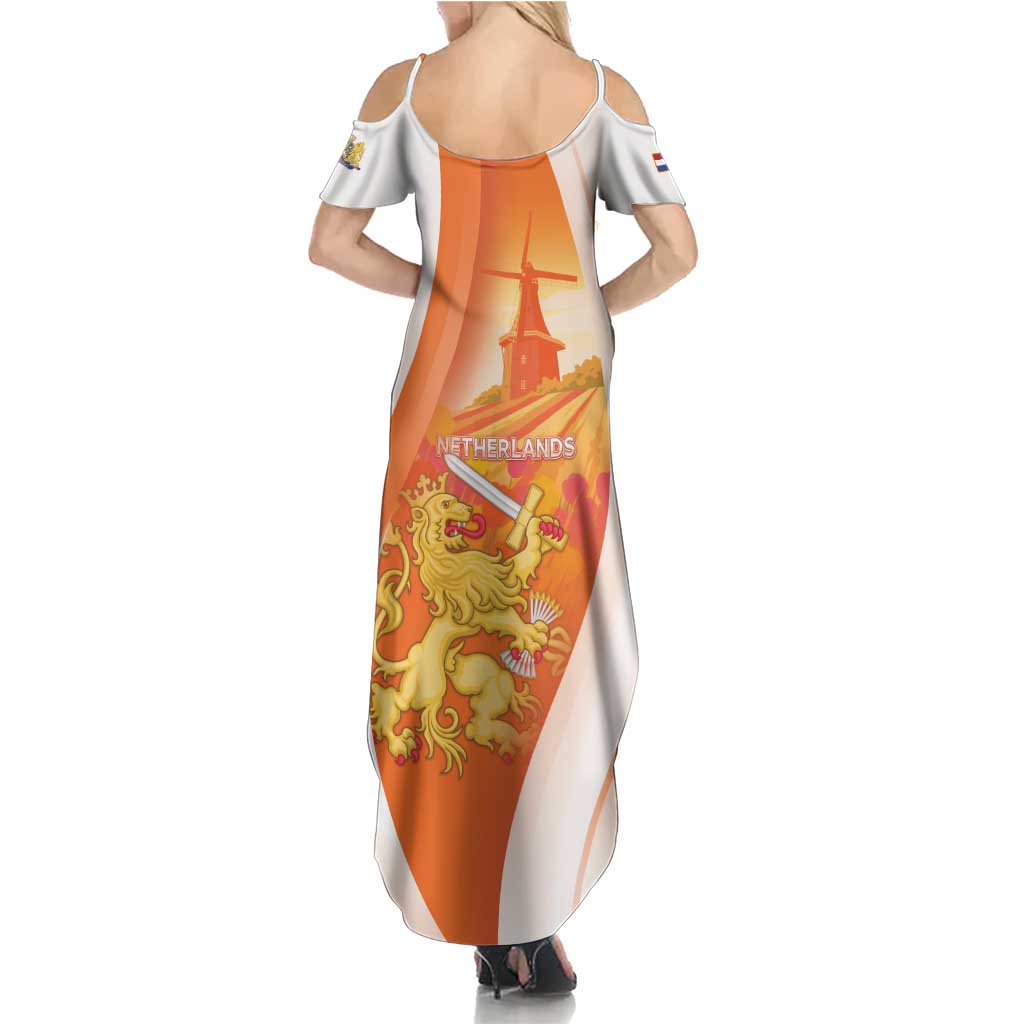 Netherlands Koninginnedag Summer Maxi Dress Nederland Windmill Lion Heritage