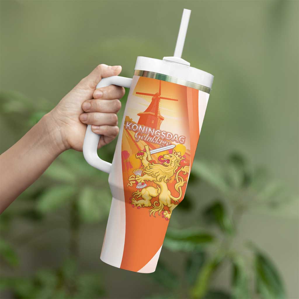 Netherlands Koninginnedag Tumbler With Handle Nederland Windmill Lion Heritage