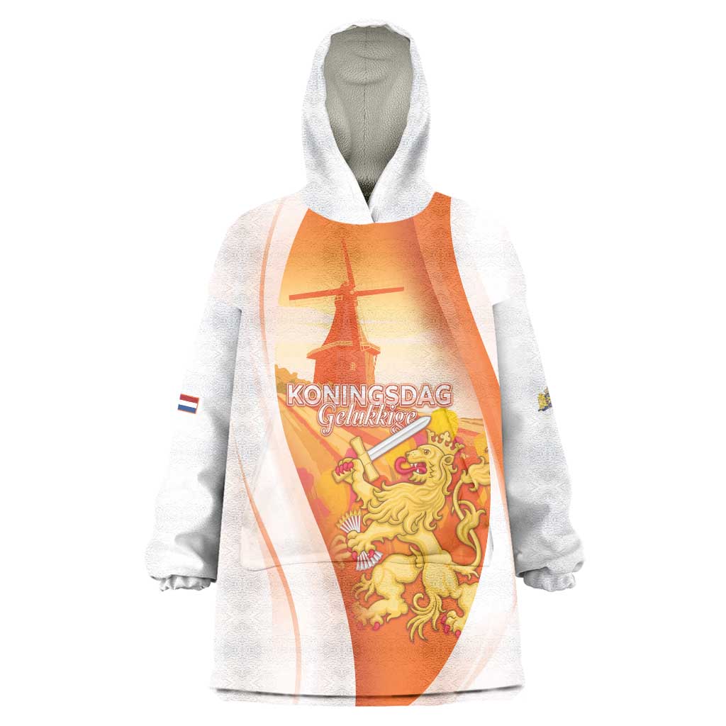 Netherlands Koninginnedag Wearable Blanket Hoodie Nederland Windmill Lion Heritage