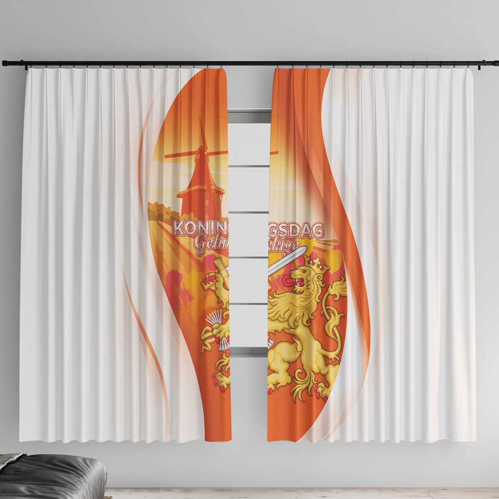 Netherlands Koninginnedag Window Curtain Nederland Windmill Lion Heritage