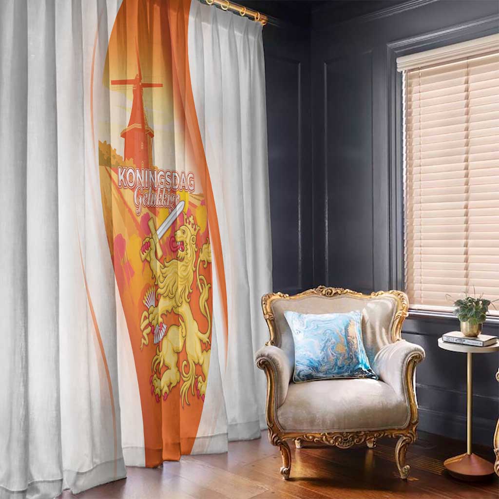 Netherlands Koninginnedag Window Curtain Nederland Windmill Lion Heritage