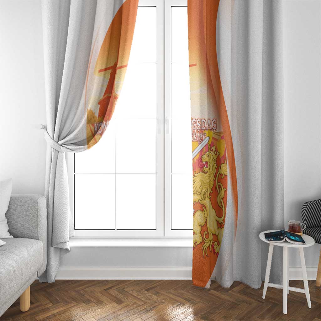 Netherlands Koninginnedag Window Curtain Nederland Windmill Lion Heritage