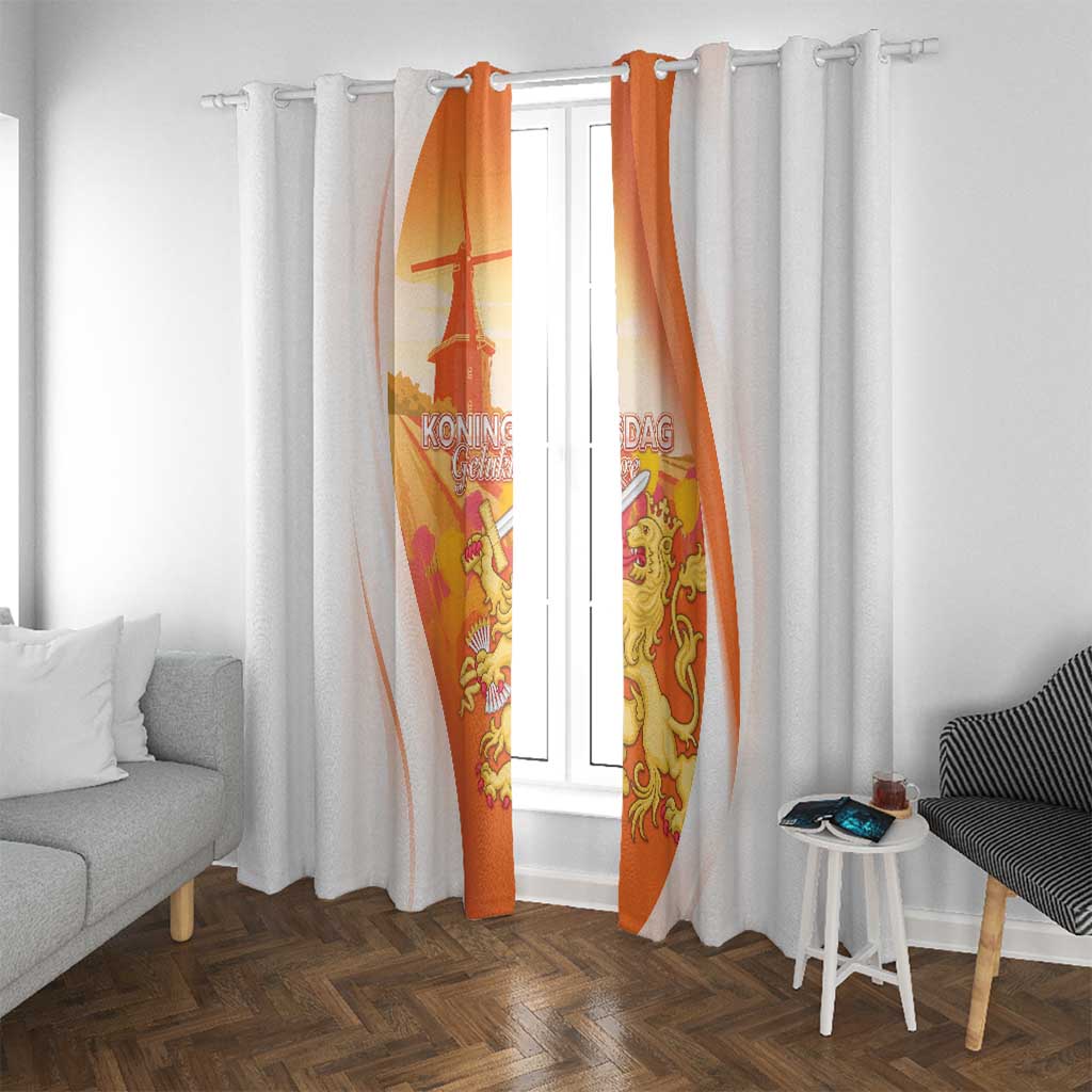 Netherlands Koninginnedag Window Curtain Nederland Windmill Lion Heritage