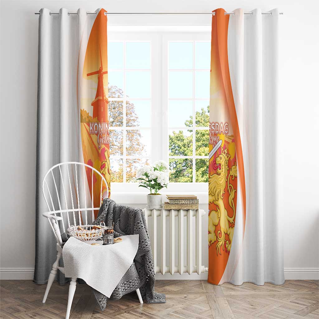 Netherlands Koninginnedag Window Curtain Nederland Windmill Lion Heritage