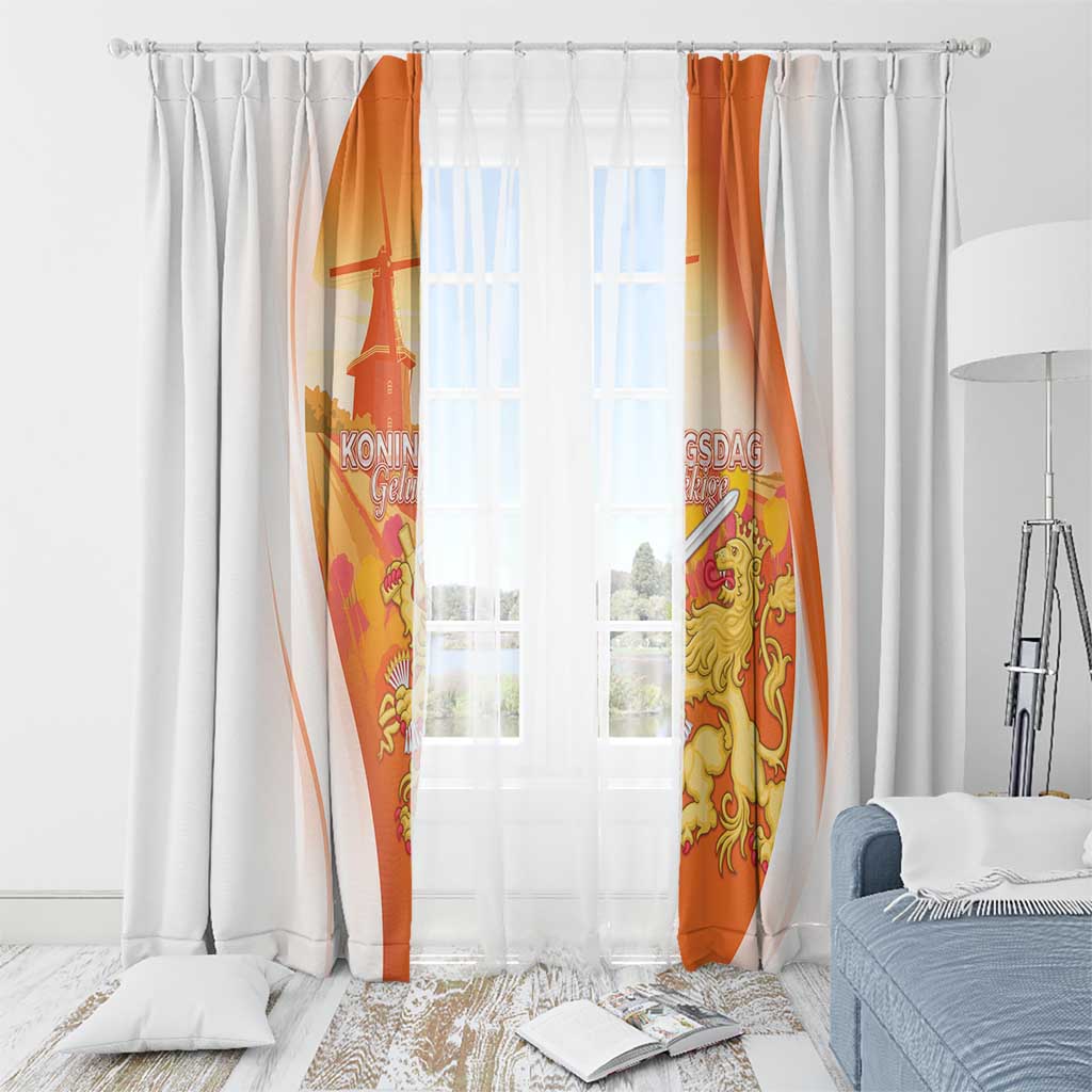 Netherlands Koninginnedag Window Curtain Nederland Windmill Lion Heritage