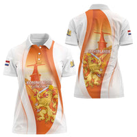 Netherlands Koninginnedag Women Polo Shirt Nederland Windmill Lion Heritage
