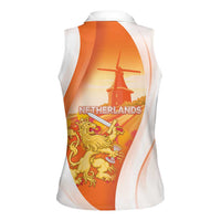 Netherlands Koninginnedag Women Sleeveless Polo Shirt Nederland Windmill Lion Heritage
