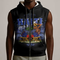 Haiti 1804 Sleeveless Zip Hoodie Haitian Heritage Month