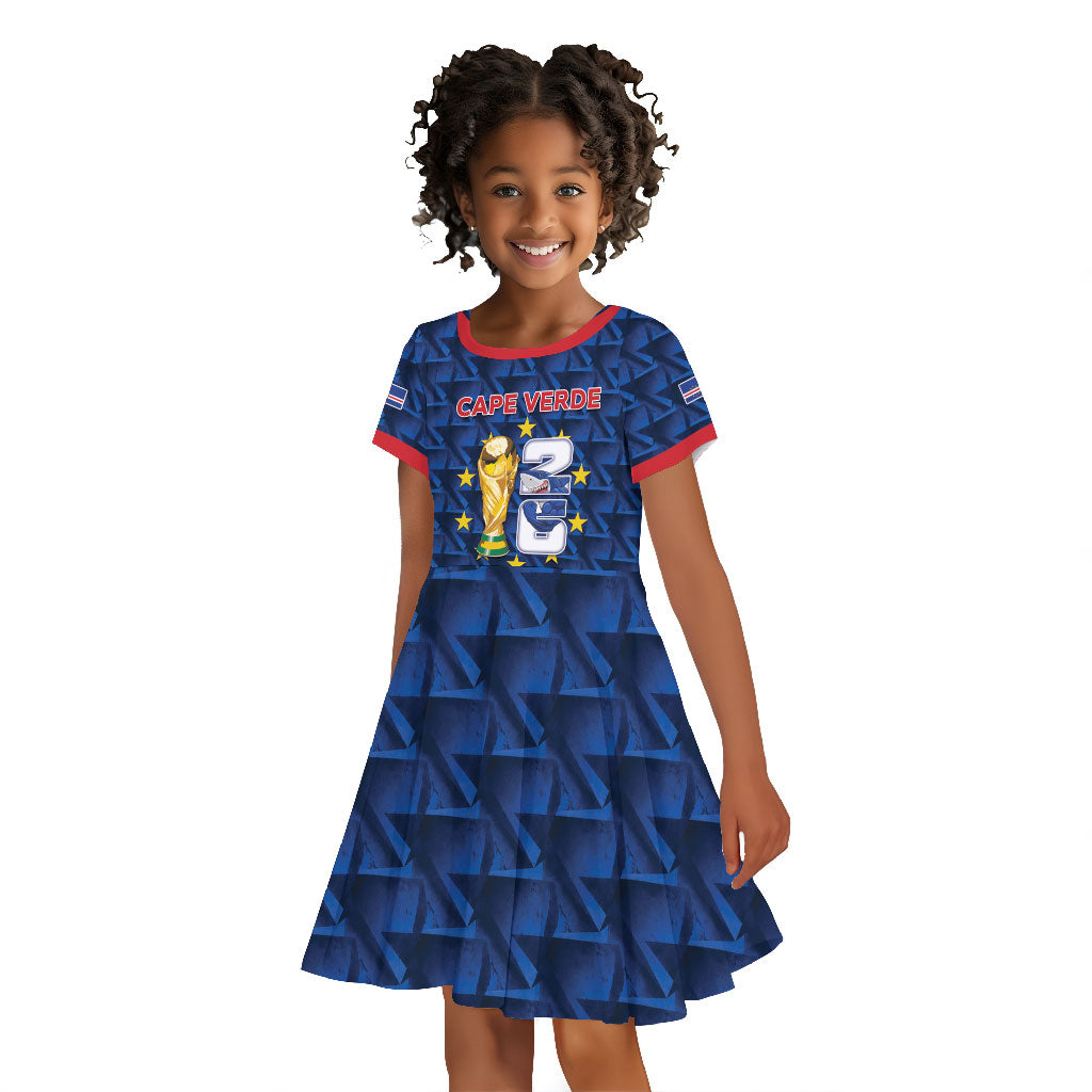 Custom Cabo Verde Football 2026 Kid Short Sleeve Dress Road To Glory