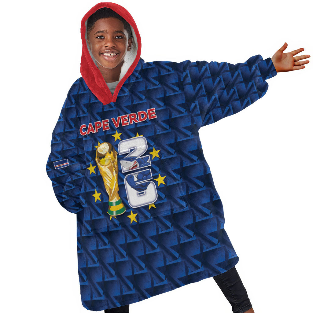 Custom Cabo Verde Football 2026 Kid Wearable Blanket Hoodie Road To Glory