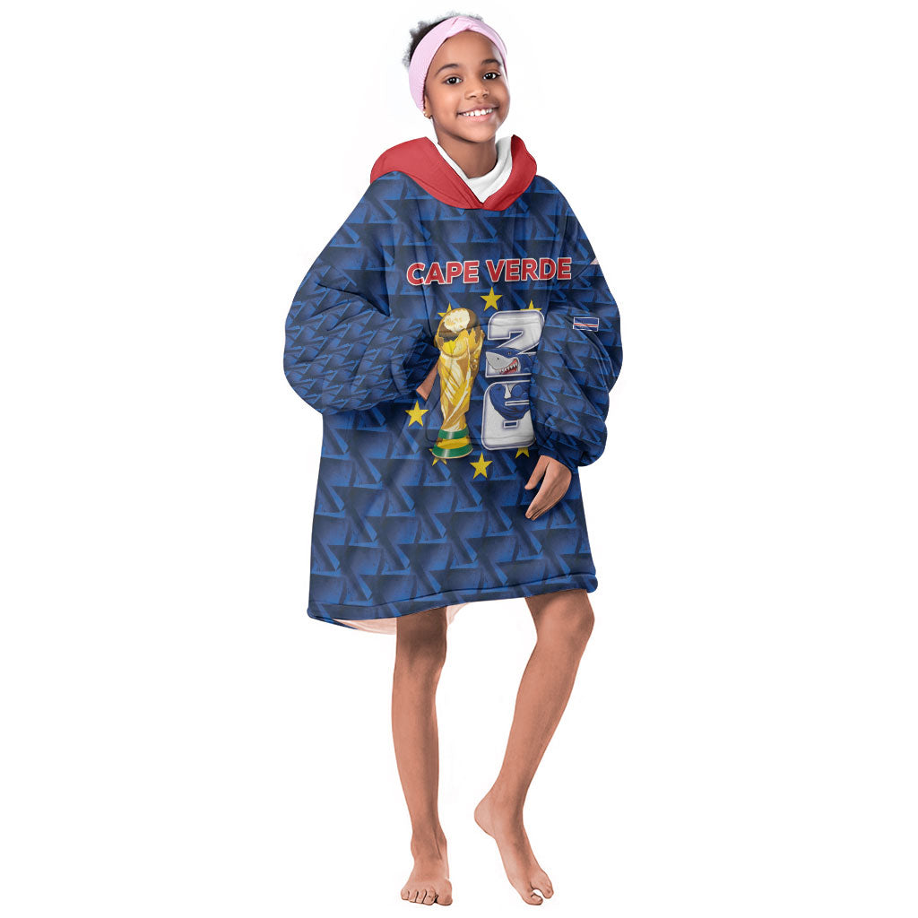 Custom Cabo Verde Football 2026 Kid Wearable Blanket Hoodie Road To Glory