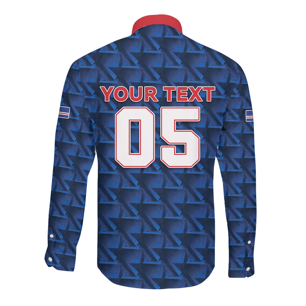Custom Cabo Verde Football 2026 Long Sleeve Button Shirt Road To Glory