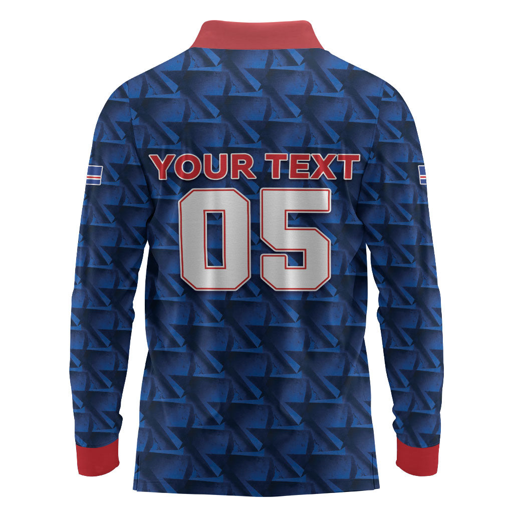 Custom Cabo Verde Football 2026 Long Sleeve Polo Shirt Road To Glory