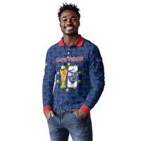Custom Cabo Verde Football 2026 Long Sleeve Polo Shirt Road To Glory