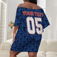 Custom Cabo Verde Football 2026 Off Shoulder Short Dress Road To Glory