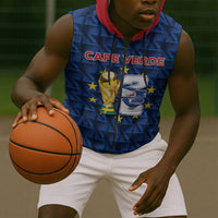Custom Cabo Verde Football 2026 Sleeveless Zip Hoodie Road To Glory