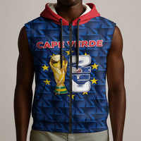 Custom Cabo Verde Football 2026 Sleeveless Zip Hoodie Road To Glory