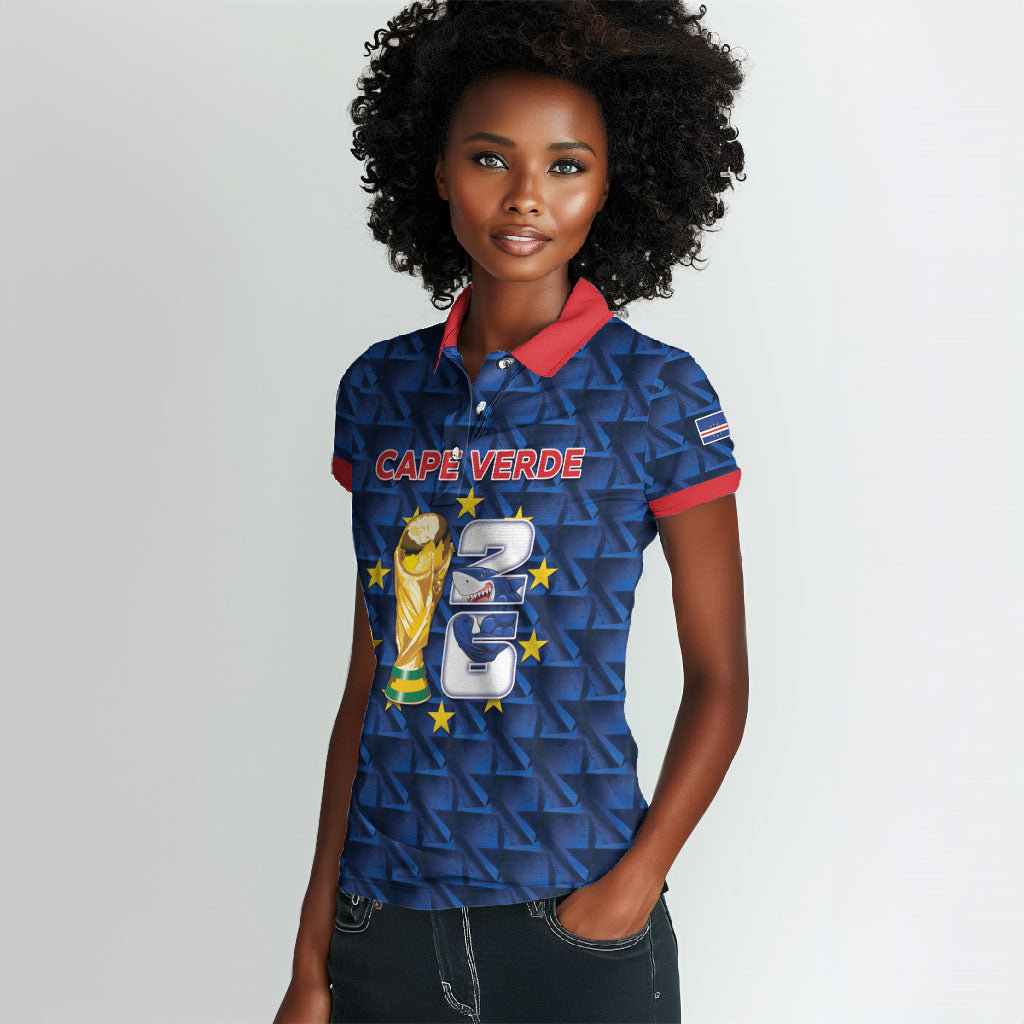 Custom Cabo Verde Football 2026 Women Polo Shirt Road To Glory