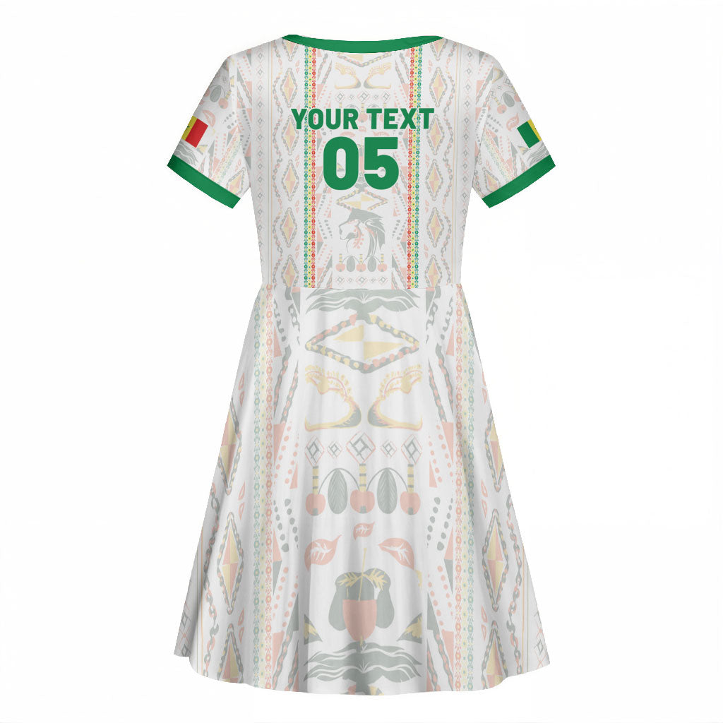 Custom Senegal Football 2026 Kid Short Sleeve Dress Car Rapide-Inspired Pattern