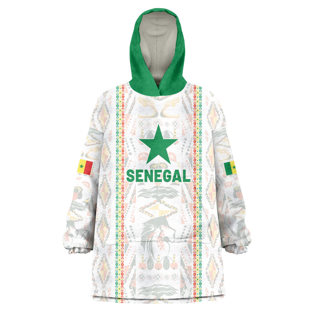 Custom Senegal Football 2026 Kid Wearable Blanket Hoodie Car Rapide-Inspired Pattern