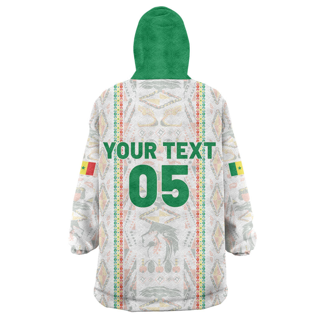 Custom Senegal Football 2026 Kid Wearable Blanket Hoodie Car Rapide-Inspired Pattern