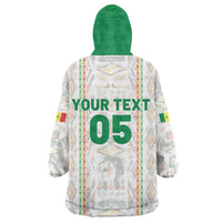 Custom Senegal Football 2026 Kid Wearable Blanket Hoodie Car Rapide-Inspired Pattern