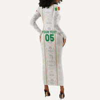 Custom Senegal Football 2026 Long Sleeve Bodycon Dress Car Rapide-Inspired Pattern