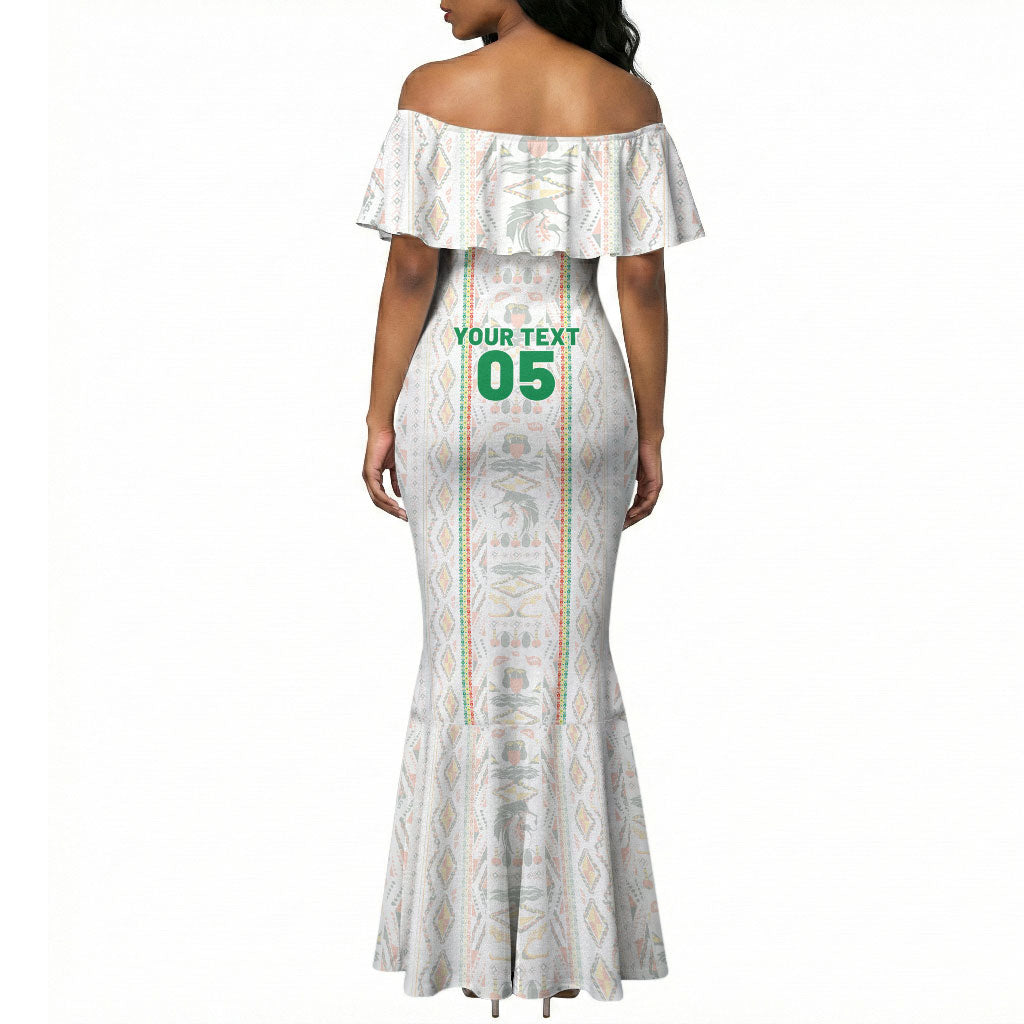 Custom Senegal Football 2026 Mermaid Dress Car Rapide-Inspired Pattern