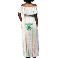 Custom Senegal Football 2026 Off Shoulder Maxi Dress Car Rapide-Inspired Pattern