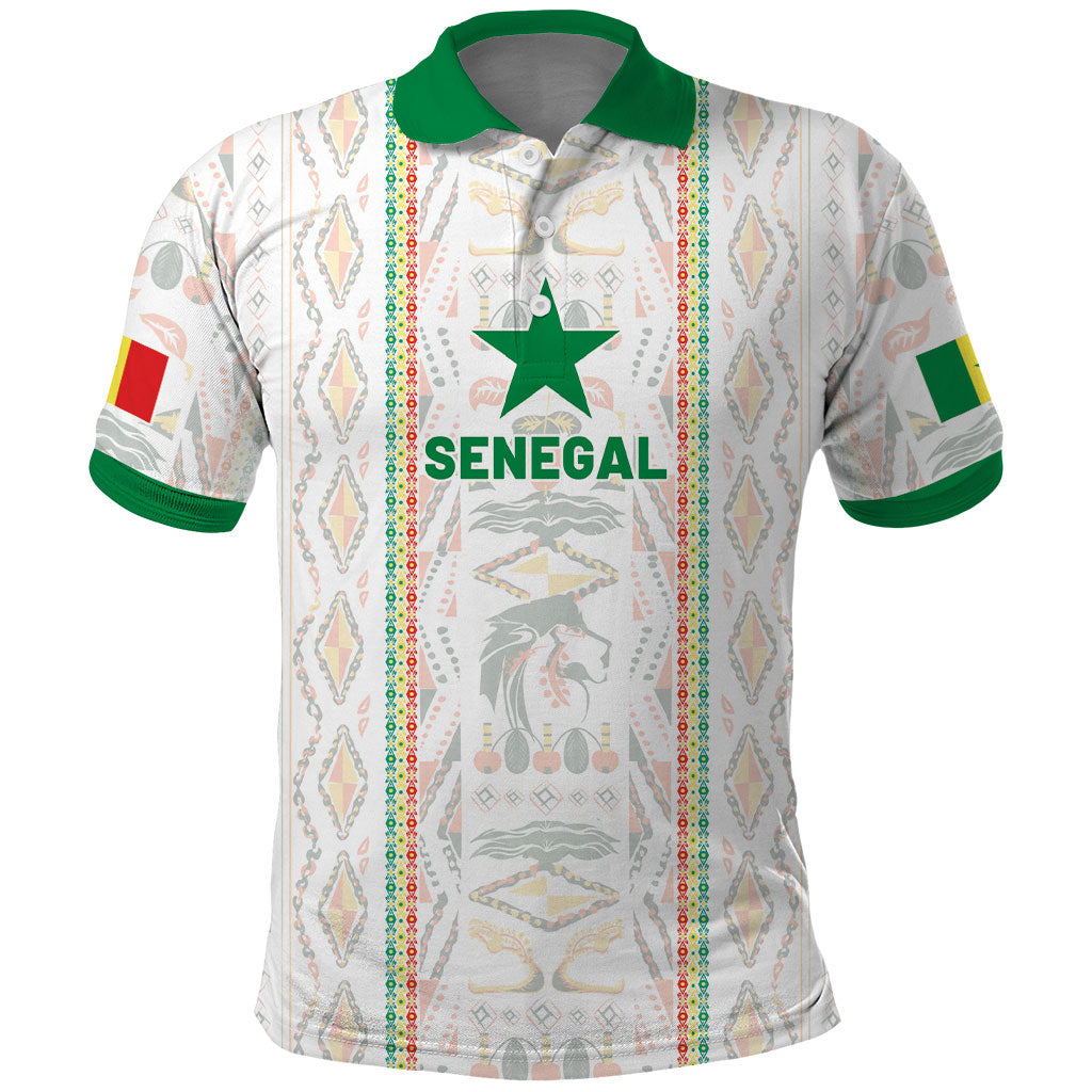 Custom Senegal Football 2026 Polo Shirt Car Rapide-Inspired Pattern
