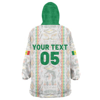 Custom Senegal Football 2026 Wearable Blanket Hoodie Car Rapide-Inspired Pattern