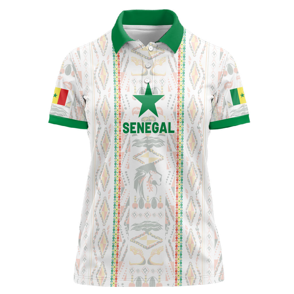 Custom Senegal Football 2026 Women Polo Shirt Car Rapide-Inspired Pattern