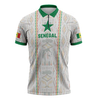 Custom Senegal Football 2026 Zipper Polo Shirt Car Rapide-Inspired Pattern