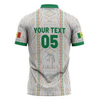 Custom Senegal Football 2026 Zipper Polo Shirt Car Rapide-Inspired Pattern
