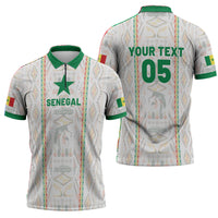 Custom Senegal Football 2026 Zipper Polo Shirt Car Rapide-Inspired Pattern