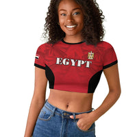Custom Egypt Football 2026 Raglan Cropped T shirt Go Pharaohs Special Style