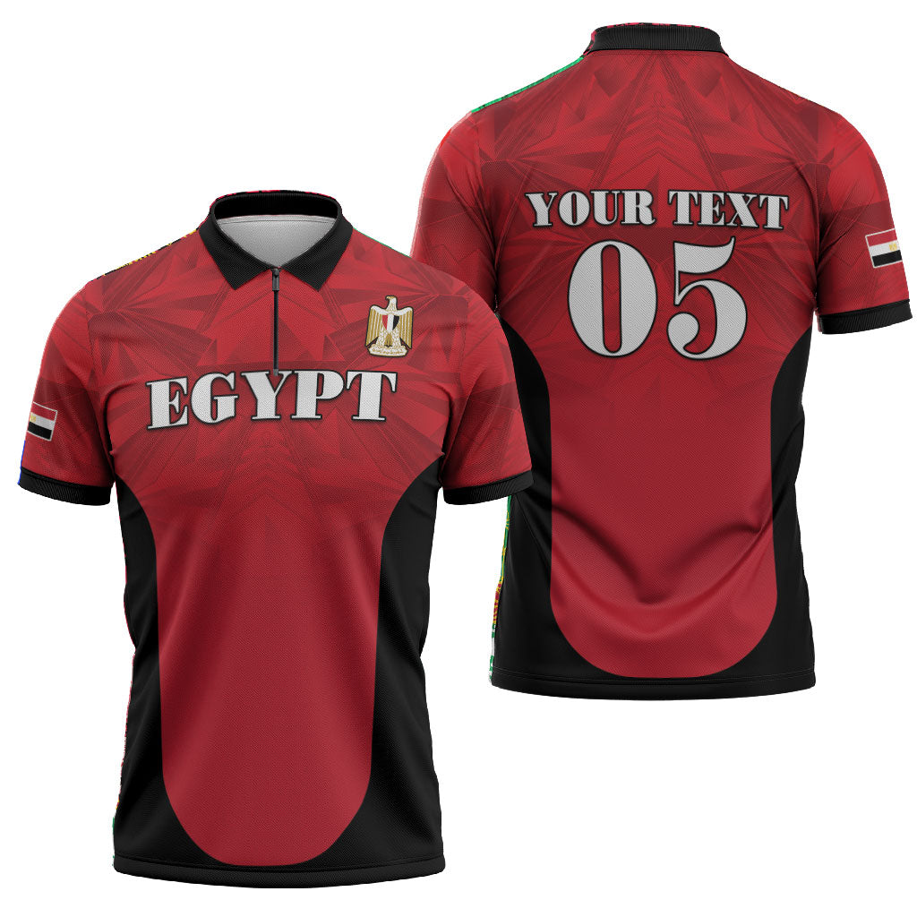 Custom Egypt Football 2026 Zipper Polo Shirt Go Pharaohs Special Style