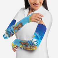 Happy Australia Flag Day Arm Sleeves Aussie Animals Grunge Style