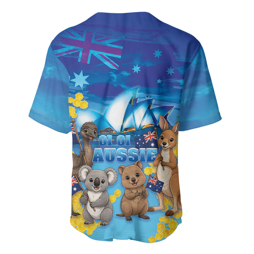 Happy Australia Flag Day Baseball Jersey Aussie Animals Grunge Style