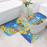 Happy Australia Flag Day Bathroom Set Aussie Animals Grunge Style